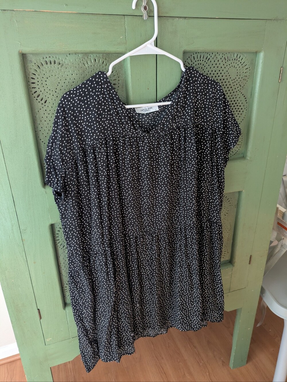 Black Polka Dot Swing Tunic Top
